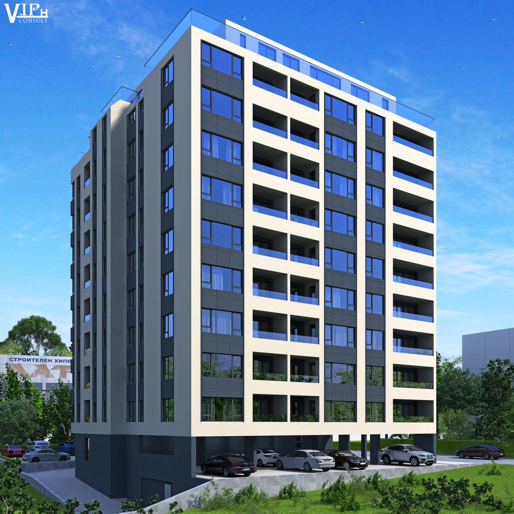 тристаен апартамент в сграда Атриа