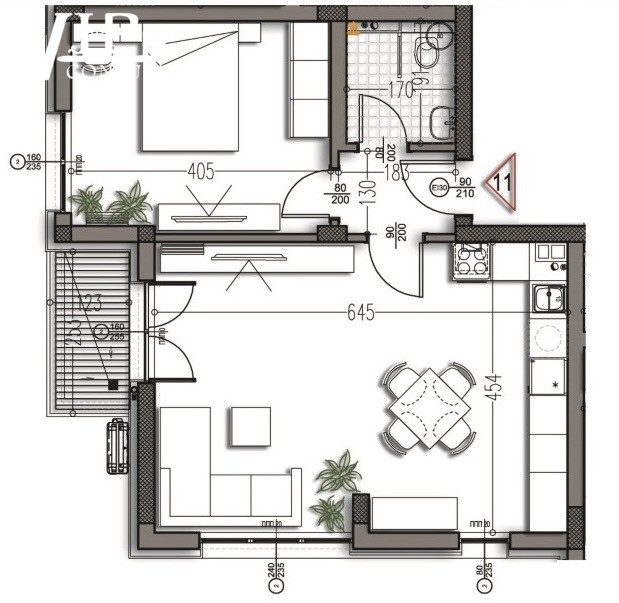 двустаен апартамент в кв. Изгрев